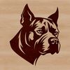 Free Pitbull Clip Art Image A detailed illustration of a pitbull's head, ideal for crafting or designing custom pet accessories.