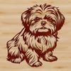 Cute Sitting Shih Tzu Clipart Close-up illustration of a sitting Shih Tzu dog breed, suitable for vector design and commercial use.