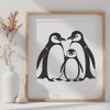 Cute Penguin Standing on the Ice A simple illustration of a penguin standing on the ice, suitable for vector design and cutting machine projects.