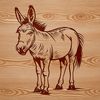 A standing donkey in simple line art style, suitable for various design applications.