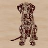 Regal Canine Companion Vector Graphic Vector illustration of a sitting Great Dane dog in ornate style.