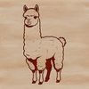 Green Meadow Alpaca Vector Graphic An illustration of a friendly alpaca standing in a green meadow, suitable for vector graphics and digital design projects.