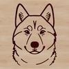 Free Vector Clipart Dog Head Illustration A detailed illustration of a Siberian Husky's head, suitable for digital use as vector art.