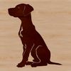 Stylized Great Dane Illustration A stylized illustration of a sitting Great Dane dog.