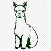 Alpaca Illustration in Natural Setting A illustration of a standing alpaca in a natural environment.