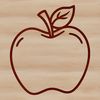 A Delicious Red Apple Illustration A 2D illustration of a ripe red apple with stem.