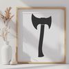 Axe Vector Art Design A detailed illustration of a tool used for chopping or splitting wood, suitable for vector art designs.