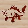 Digital Axolotl Graphic A digital representation of an axolotl, a type of aquatic amphibian commonly kept as a pet.