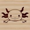 Gilled Amphibian Head Clip Art Vector illustration of a salamander's head with feathery gills.