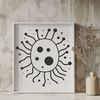 Vector Art of a Single-Cell Organism A detailed illustration of a single cell bacterium with various organelles.