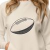 American Football Design SVG A stylized illustration of a football with laces and a pigskin texture, designed for use in various digital projects.