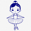 Elegant Female Dancer in a Classic Pose Ballerina dancer in a ballet pose, vector graphic art