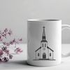 Baptist Church Icon SVG Design Baptist Church exterior SVG icon with detailed architecture