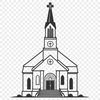 Traditional Baptist Church Building Icon A detailed vector illustration of a traditional Baptist church building.