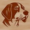 Adorable Beagle Silhouette Vector An anthropomorphic beagle in profile, suitable as vector art for various applications.