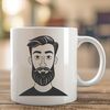 Handsome Male Figure Illustration A high-quality illustration of a male figure with facial hair.