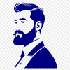Illustrative Male Portrait in SVG Format A digital illustration of a man with a beard in vector format.