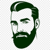 Mature Gentleman Silhouette A detailed vector illustration of a mature man with a full beard.