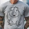 Cute Capybara SVG Design A digital illustration of a South American rodent with webbed feet and large teeth.
