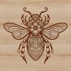 An ornate illustration of a honey bee in vector format.
