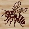 A stylized illustration of a honeybee with intricate details, suitable for vector graphics and cutting machine designs.