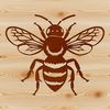 Free Bee Illustration for Gardening A simple graphic representation of a honeybee, ideal for gardening or insect-themed clip art.