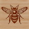 A stylized illustration of a bee with intricate details, suitable for vector designs and digital artwork.
