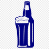 Glass and Bottle Illustration A illustration of a beer glass with a bottle in the background.