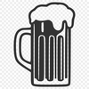 Glass filled with a refreshing cold beer illustration A clear illustration of a glass containing a cold beer, suitable for various designs.