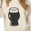 Frothy Glass Illustration A transparent outline of a beer glass filled with a frothy liquid.