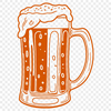 Brewed to Perfection Vector Art A clear graphic illustration of a beer in a glass, suitable for vector art designs.