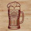 A stylized illustration of a glass filled with beer, created as a vector graphic.