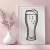 Delicious Beer in a Glass Illustration A digital illustration of a beer in a glass, presented as a vector graphic.