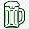 Illustrated glass filled with beer, suitable for vector design projects.