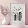 Free Vector Illustration of a Beer in a Glass A glass filled with beer, suitable for use in designs or crafts.