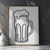 Golden Beer in a Glass SVG Clip Art A transparent glass filled with golden beer, suitable for vector design and cutting machine applications.