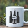 Free Beer Bottle SVG Design Vector graphic of a bottle with a beer pouring into a glass.