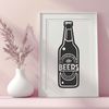 Free SVG Cut File for Crafters A detailed illustration of a beer bottle, suitable for cutting out with a craft cutter or stencil.