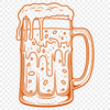 Illustrated Beer Icon A graphic illustration of a cold drink in a glass, suitable for printing or digital use.