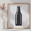 Beer Glass Clip Art A single glass bottle filled with beer on a table.