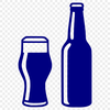 Vector Beer Design with Foam Head A 2D illustration of a beer bottle with frothy head.