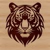 Wild Tiger Face SVG Illustration Illustrative image of a tiger's head, a wild big cat animal in vector format.
