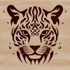 Free Vector Animal Art Design A sleek, wild ocelot with its head turned to the side, suitable as vector art for various designs.