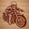 Vector illustration of a motorcycle with detailed design, suitable for cutting machines or laser cutters.