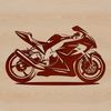 Motorcycle Illustration with Elegant Lines Illustrated vector design of a motorcycle with sleek lines and stylized elements.