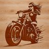 An SVG design of a bike featuring metallic elements and sharp edges.