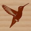 A detailed illustration of a hummingbird in mid-flight, highlighting its iridescent feathers.
