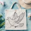 White Dove in Flight Vector Art A vector illustration of a white dove in flight, suitable for various design applications.