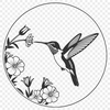 Vector Floral Bird Design A colorful hummingbird perched on a floral branch, depicted in a vector format.