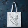 Simple White Dove Outline A simple white dove silhouette against a transparent background, suitable for vector designs.